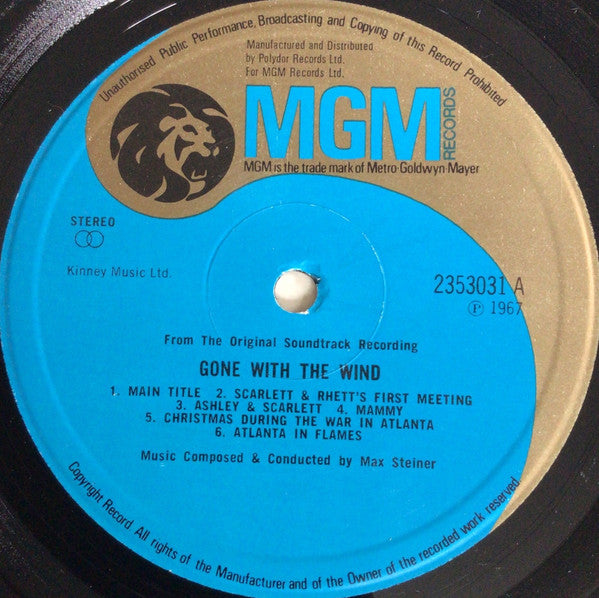 Max Steiner : Gone With The Wind (Original Soundtrack) (LP, Album, RE, Gat)