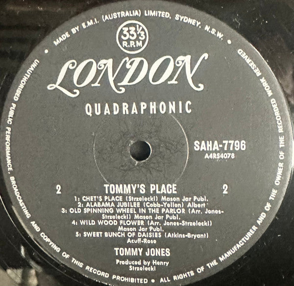 Tommy Jones : Tommy's Place (LP, Quad)