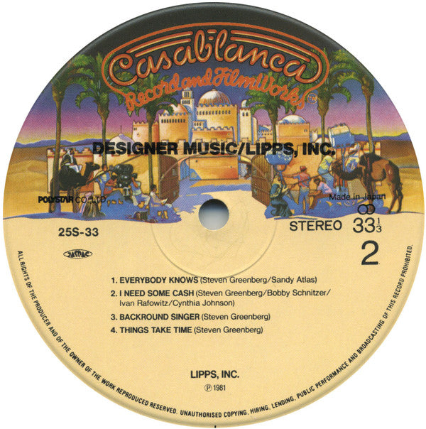Lipps, Inc. : Designer Music (LP, Album)