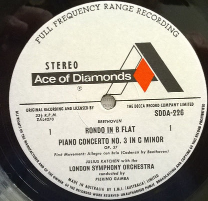 Beethoven*, Julius Katchen, London Symphony Orchestra · Gamba* : Piano Concerto No. 3 / Rondo In B Flat (LP, RE)