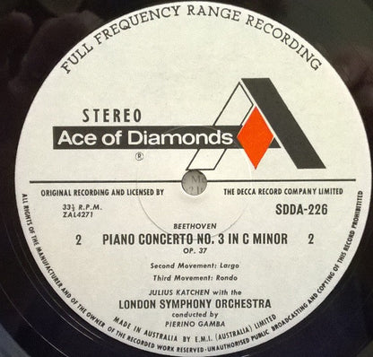 Beethoven*, Julius Katchen, London Symphony Orchestra · Gamba* : Piano Concerto No. 3 / Rondo In B Flat (LP, RE)