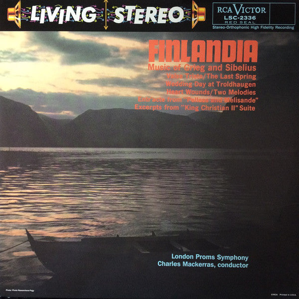 The London Proms Symphony Orchestra, Sir Charles Mackerras : Finlandia (Music Of Grieg And Sibelius) (LP, RE, RM, 180)