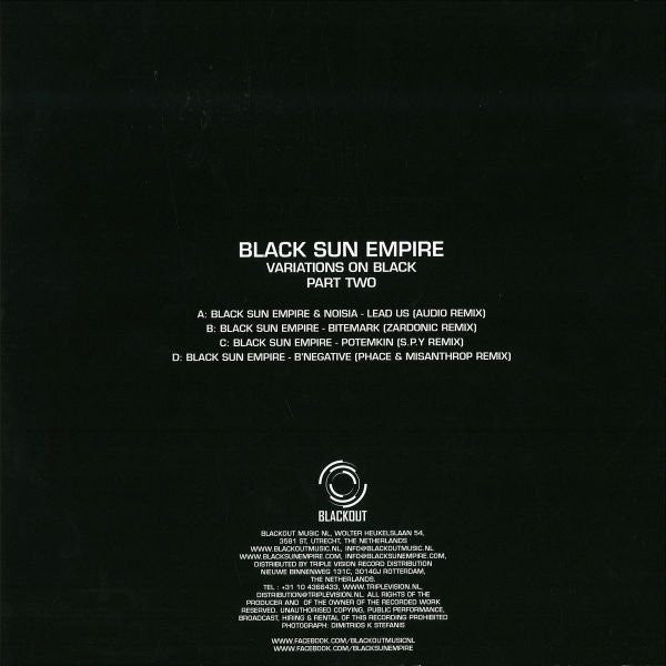 Black Sun Empire : Variations On Black - Part 2 (2x12", Album, Comp)