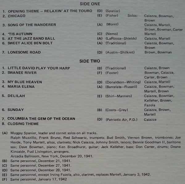 Muggsy Spanier And His Orchestra : Little David Play Your Harp (Muggsy Spanier & His Orchestra At The Arcadia Ballroom, 1941) (LP, Comp)