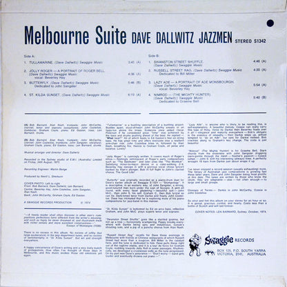 Dave Dallwitz Jazzmen : Melbourne Suite (LP, Album)