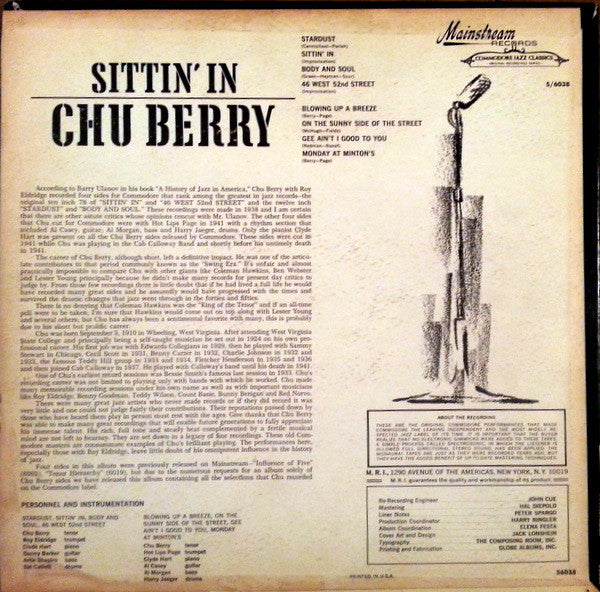 Chu Berry* : Sittin' In (LP, Comp, Mono)