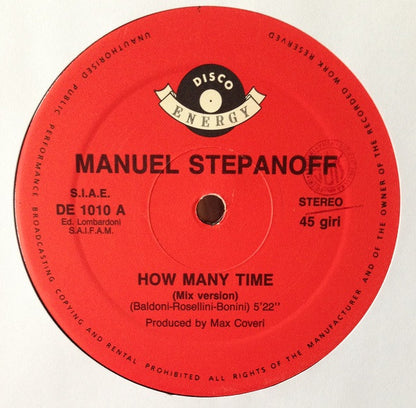 Manuel Stepanoff : How Many Time (12")