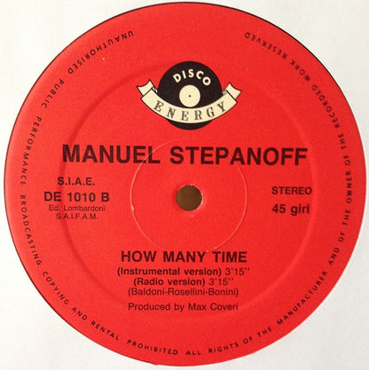 Manuel Stepanoff : How Many Time (12")