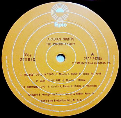 The Ritchie Family : Arabian Nights (LP, Album)