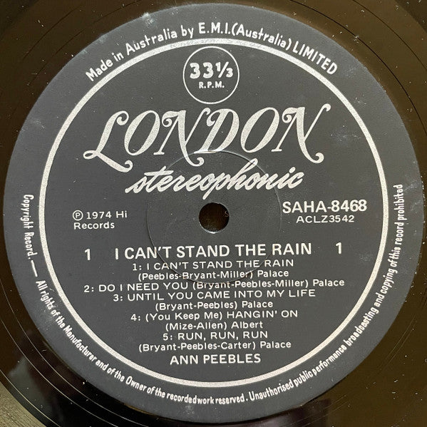 Ann Peebles : I Can't Stand The Rain (LP, Album)