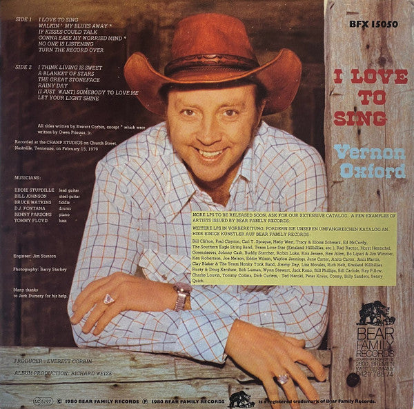 Vernon Oxford : I Love To Sing (LP, Album)