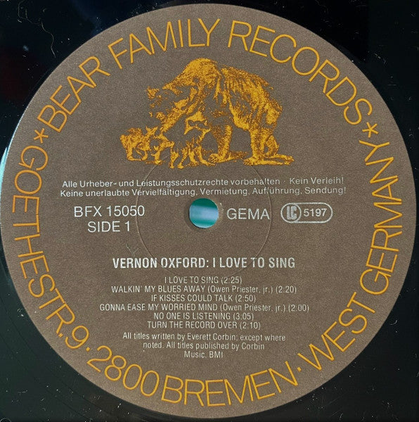 Vernon Oxford : I Love To Sing (LP, Album)