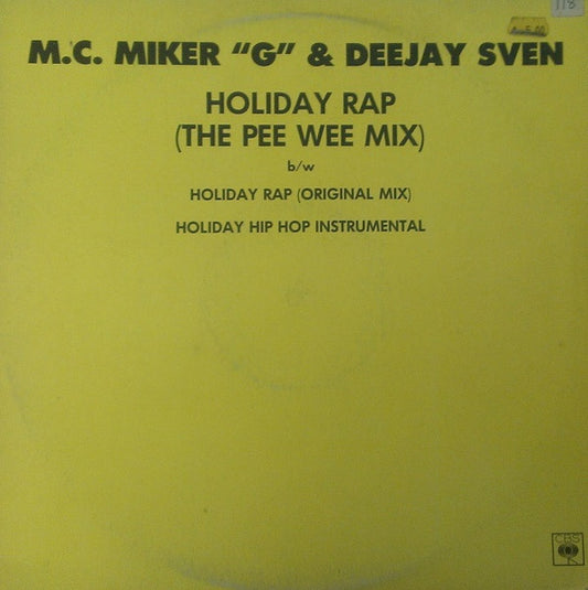 MC Miker G. & DJ Sven : Holiday Rap (The Pee Wee Mix) (12", Promo)