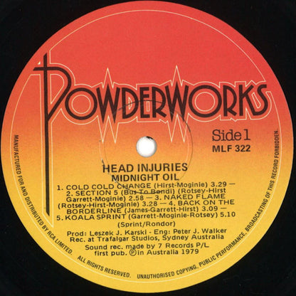Midnight Oil : Head Injuries (LP, Album)