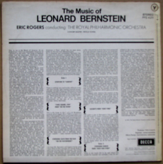 Eric Rogers (2) Conducting The Royal Philharmonic Orchestra* : The Music Of Leonard Bernstein (LP, Album)
