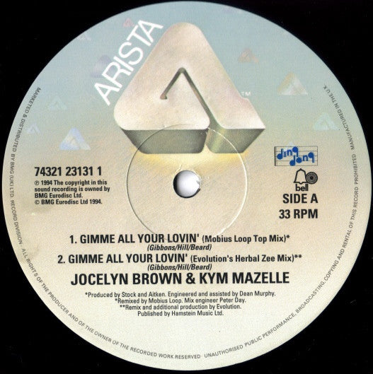 Jocelyn Brown And Kym Mazelle : Gimme All Your Lovin' (12", Single)