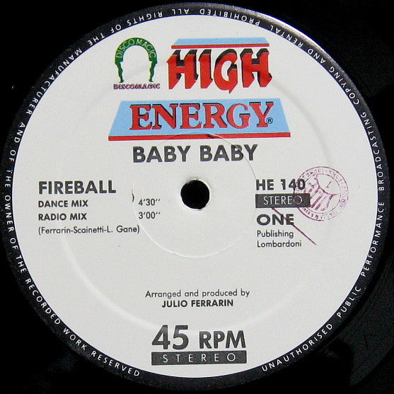 Baby Baby : Fireball / Baby Baby (12")