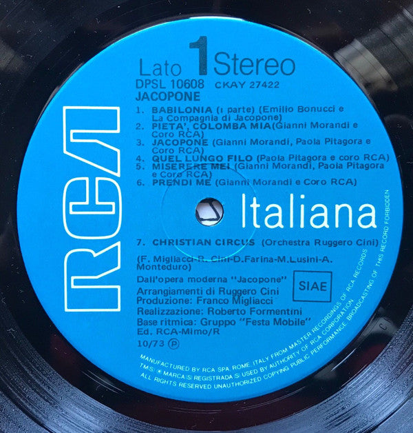 Various : Jacopone (LP, Album, Gat)