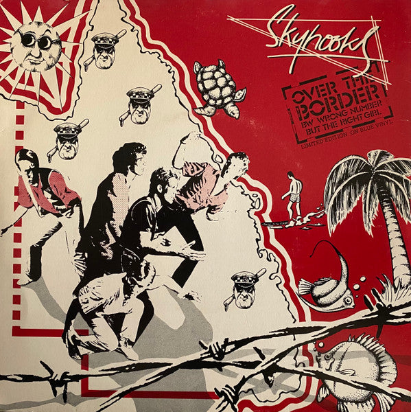 Skyhooks : Over The Border (7", Single, Ltd, Blu)