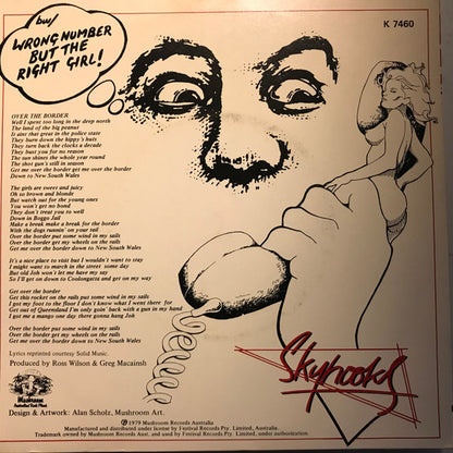 Skyhooks : Over The Border (7", Single, Ltd, Blu)