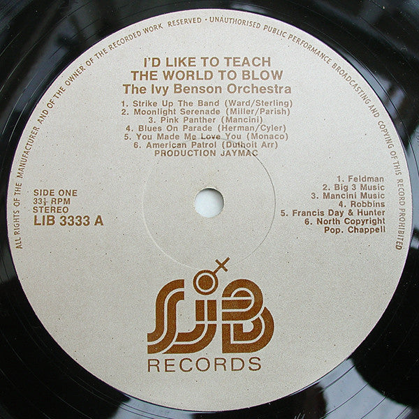 Ivy Benson Orchestra : I'd Like To Teach The World To Blow (LP, Promo)