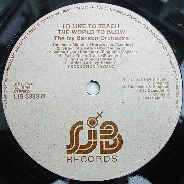 Ivy Benson Orchestra : I'd Like To Teach The World To Blow (LP, Promo)