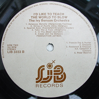 Ivy Benson Orchestra : I'd Like To Teach The World To Blow (LP, Promo)