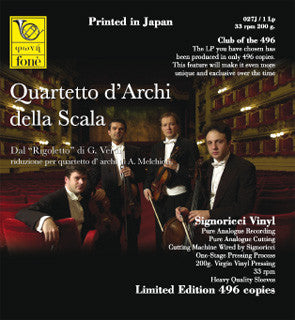 Giuseppe Verdi, Quartetto D'Archi Della Scala : Dal "Rigoletto" Di Verdi  (LP, Album, Ltd, 200)