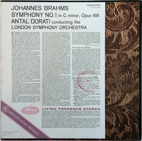 Brahms*, Antal Dorati, London Symphony* : Symphony No.1 (LP)