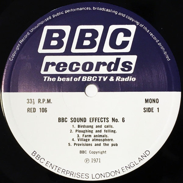 No Artist : Sound Effects No. 6 (LP, Mono)