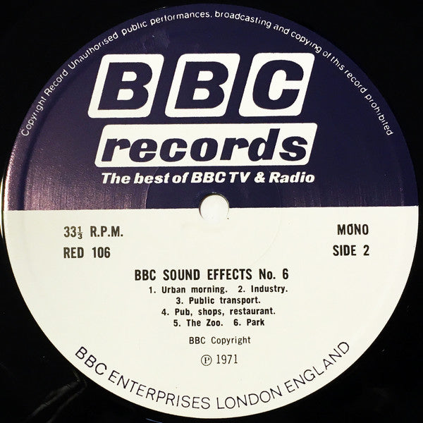 No Artist : Sound Effects No. 6 (LP, Mono)