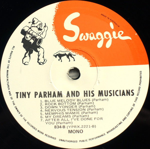 Tiny Parham And His Musicians : Volume Four - The Alternate Takes 1928-1930 (LP, Album, Comp, Mono)