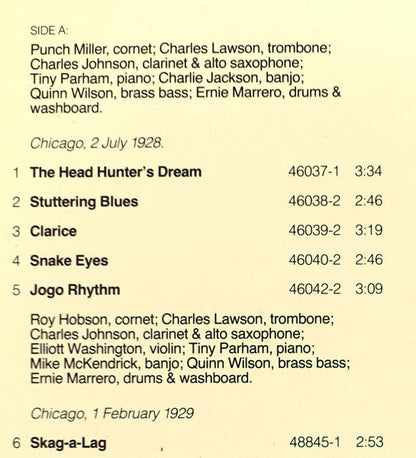 Tiny Parham And His Musicians : Volume Four - The Alternate Takes 1928-1930 (LP, Album, Comp, Mono)