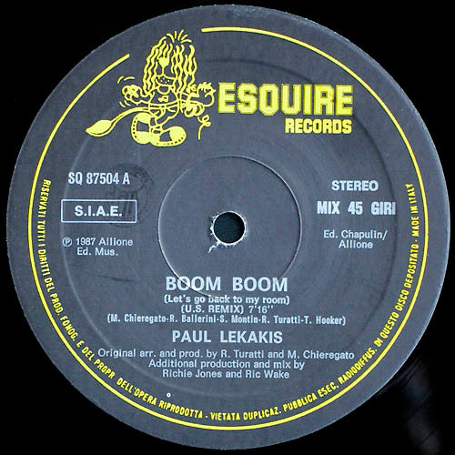 Paul Lekakis : Boom Boom (Let's Go Back To My Room) (U.S. Remix) (12", Maxi)