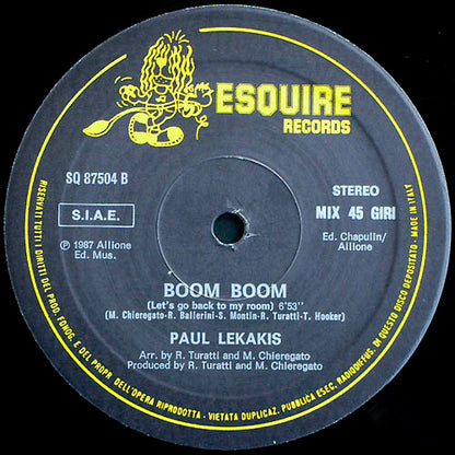 Paul Lekakis : Boom Boom (Let's Go Back To My Room) (U.S. Remix) (12", Maxi)