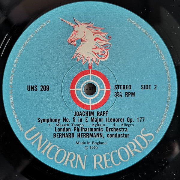 Joseph Joachim Raff / London Philharmonic Orchestra / Bernard Herrmann : Fifth Symphony "Lenore" (LP)