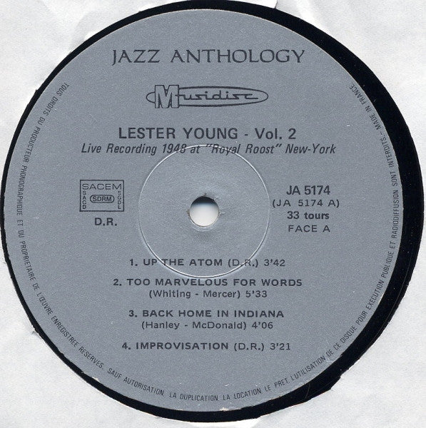 Lester Young : Vol. 2 - Live Recordings 1948-1956 (LP)