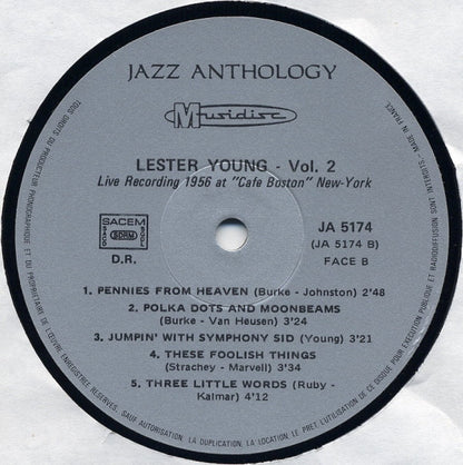 Lester Young : Vol. 2 - Live Recordings 1948-1956 (LP)