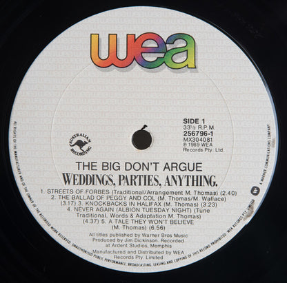 Weddings, Parties, Anything : The Big Don't Argue (LP, Album)