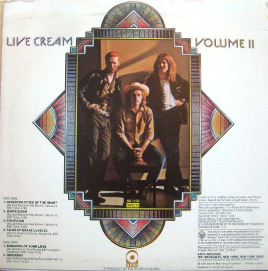 Cream (2) : Live Cream Volume II (LP, Album, CSM)