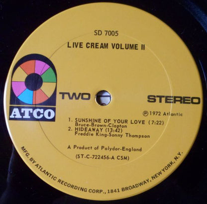 Cream (2) : Live Cream Volume II (LP, Album, CSM)