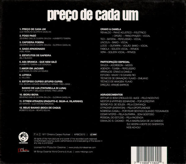 Cravo & Canela : Preço De Cada Um (CD, Album, RE)