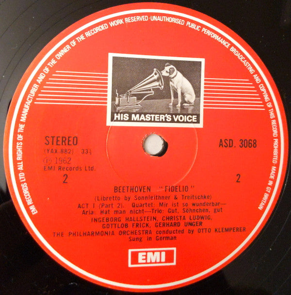 Ludwig van Beethoven, Christa Ludwig, Jon Vickers, Gottlob Frick, Walter Berry, Philharmonia Orchestra And Philharmonia Chorus Conducted By Otto Klemperer : Fidelio (3xLP, RP + Box, RE)