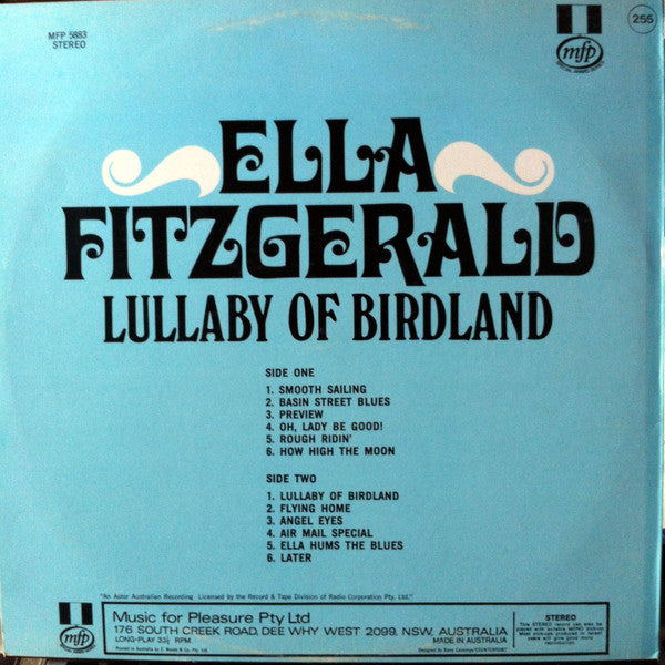Ella Fitzgerald : Lullaby Of Birdland (LP, Album)