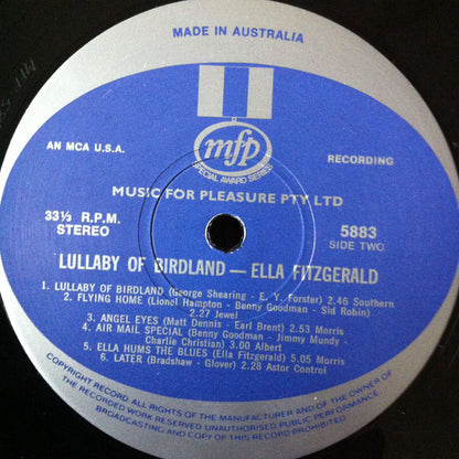 Ella Fitzgerald : Lullaby Of Birdland (LP, Album)