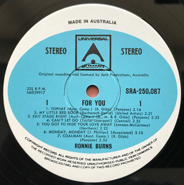 Ronnie Burns : For You (LP, Comp)