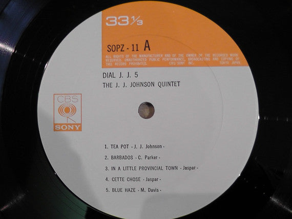 The J.J. Johnson Quintet : Dial J.J. 5 (LP, Album, Ltd, RE)