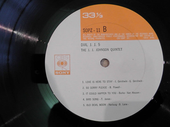 The J.J. Johnson Quintet : Dial J.J. 5 (LP, Album, Ltd, RE)