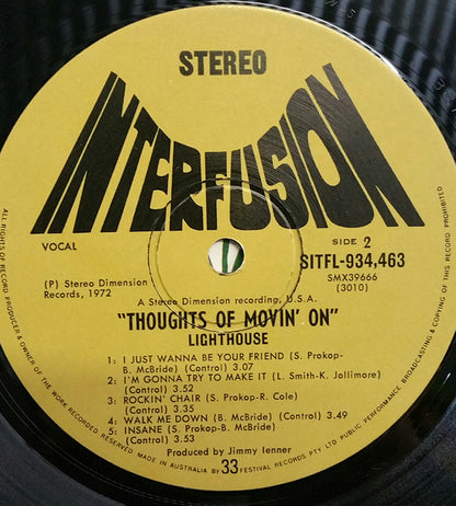 Lighthouse (2) : Thoughts Of Movin' On (LP, Album)