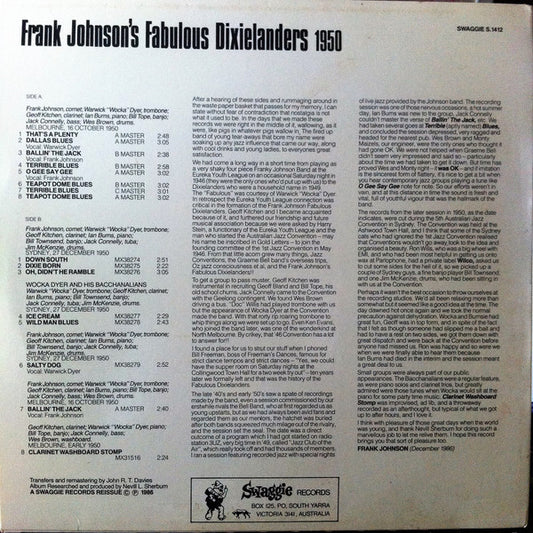 Frank Johnson's Fabulous Dixielanders : 1950 (LP, Comp, Mono, RE)